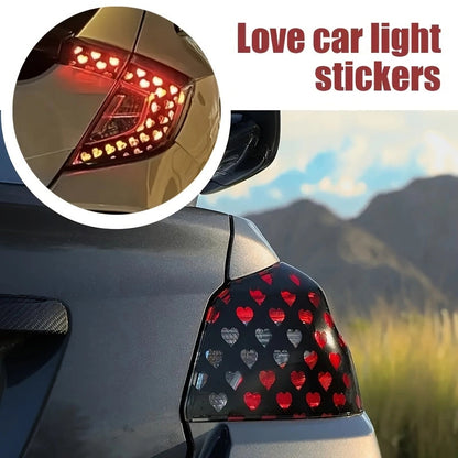 48x 30cm car headlight tail light love heart-shaped sticker PVC material