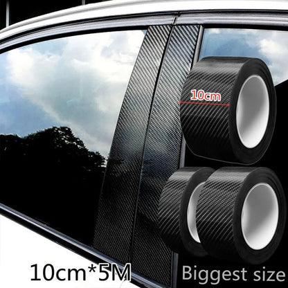 3D Carbon Fiber Car Sticker Protector Strip Car Door Sill Side Mirror Anti Scratch tape Waterproof Protect Film