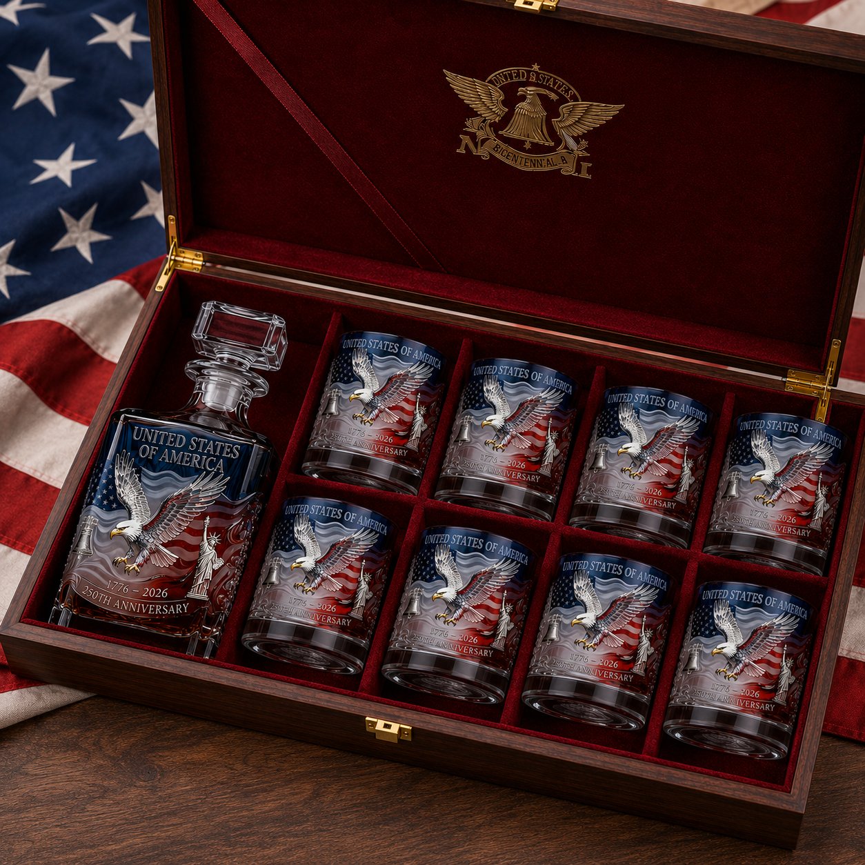 Limited Edition 2026 USA 250th Anniversary Commemorative Glass – 1776-2026 Heritage Edition