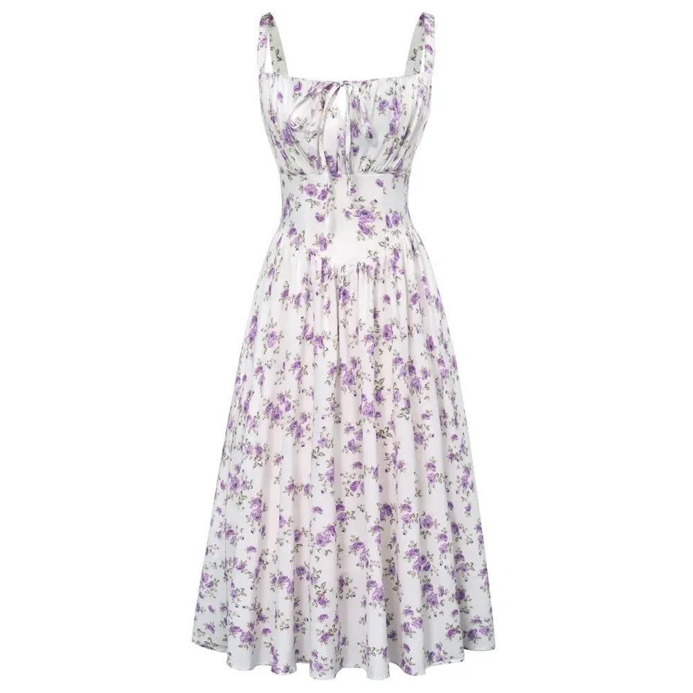 🔥 BIG SALE🔥2026 Women's Floral Midi Dress Corset Sundresses