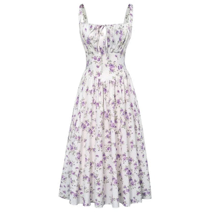🔥 BIG SALE🔥2026 Women's Floral Midi Dress Corset Sundresses