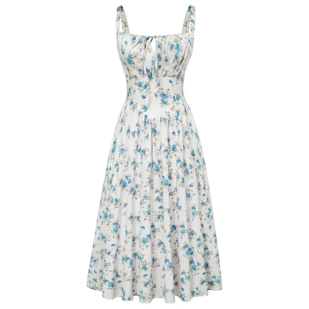 🔥 BIG SALE🔥2026 Women's Floral Midi Dress Corset Sundresses