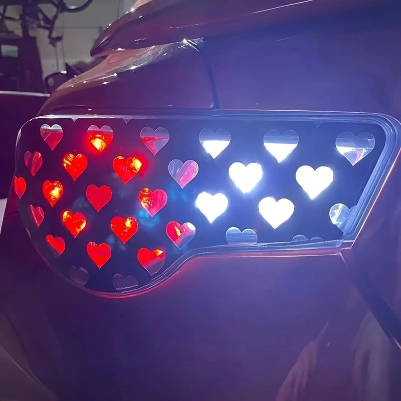 48x 30cm car headlight tail light love heart-shaped sticker PVC material