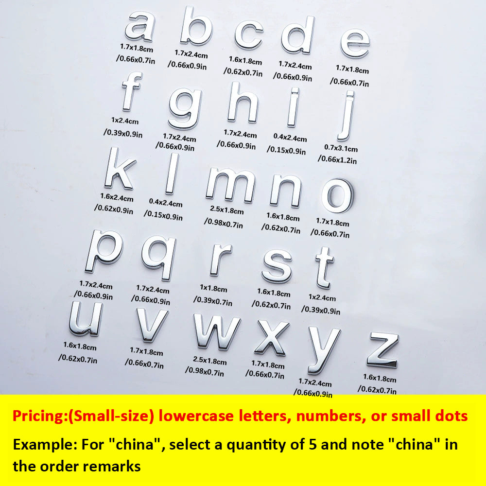Metal car English letter car stickers personalized modification