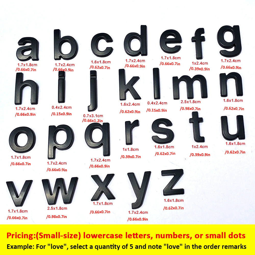 Metal car English letter car stickers personalized modification