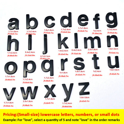 Metal car English letter car stickers personalized modification