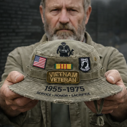 🏆Honor Their Sacrifice — Memorial Day Sale 🇺🇸”🎖️Vietnam Veteran Tribute Boonie Hat – Durable Tactical Outdoor Sun Hat