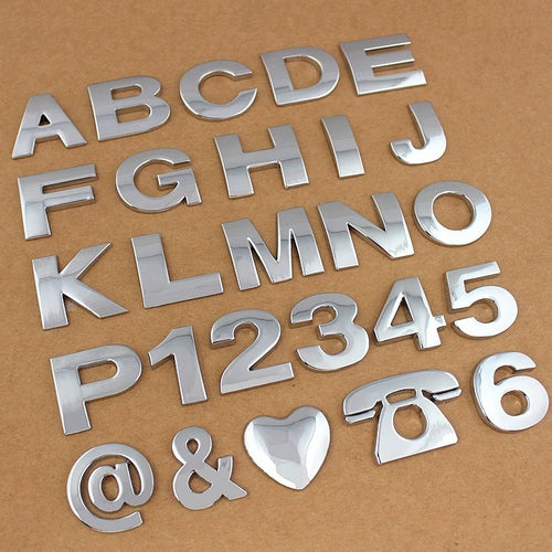 Metal car English letter car stickers personalized modification