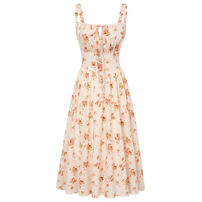 🔥 BIG SALE🔥2026 Women's Floral Midi Dress Corset Sundresses