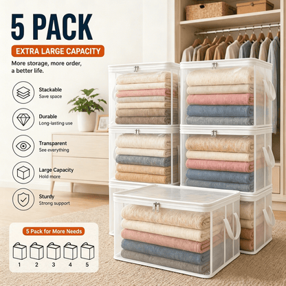 📦Large Heavy-Duty Thick Plastic Clear Storage Bag for Clothes, Moving & Storage