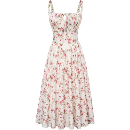 🔥 BIG SALE🔥2026 Women's Floral Midi Dress Corset Sundresses